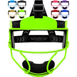 Exxact Sports Softball Face Mask Girls Youth & Adult, Protective Lightweight Fielders Mask Softball for Enhanced Performance (Neon Green, Youth)