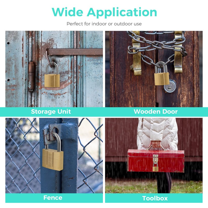 KAWAHA 81/40-1P Brass Padlock (Waterproof Solid Brass Lock) Shed Storage