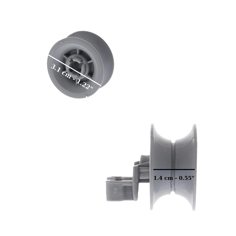 4 Pack Dishwasher Roller 00611666, Upper Rack Basket Runner Rail