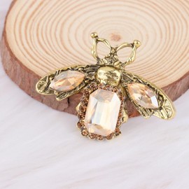 MLEPUS Yellow Rhinestone Honey Bee Brooch Pin for Women Men Gold plated Fashion Crystal Vintage Insect Animal Bumblebee Brooch Lapel Pin Clothing Accessories Jewellery Hat Bag Suit Tie DIY