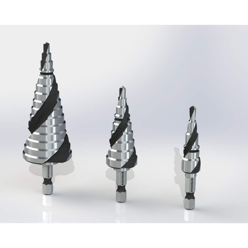 Proteco-Werkzeug® HSS Titanium TIN TiALN Professional Step Drill Cone Drill