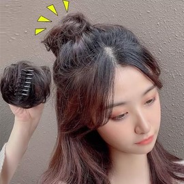 Wentoenapp Black Brown Mini Hair Bun Extension Curly Chignon Claw Clip Hairpiece Topknot Accessories for Women Girls, Hairpieces, Hair Extensions, Wigs and Accessories