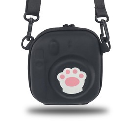 Camera Case for Instax Mini 99, Hard Carrying Case for Fuji Mini 12/Mini 40/Mini 11/Mini 10/Mini 9/Mini 8/Mini 7/Mini 70/Mini 90+ Instant Camera Storage Bag with Shoulder Strap, Cat Paw Print, Black