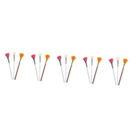 Baluue 15pcs Fan Shaped Makeup Brushes Highlighting Blending and Finishing Tools for Cosmetic Application and Safe Material for Daily and