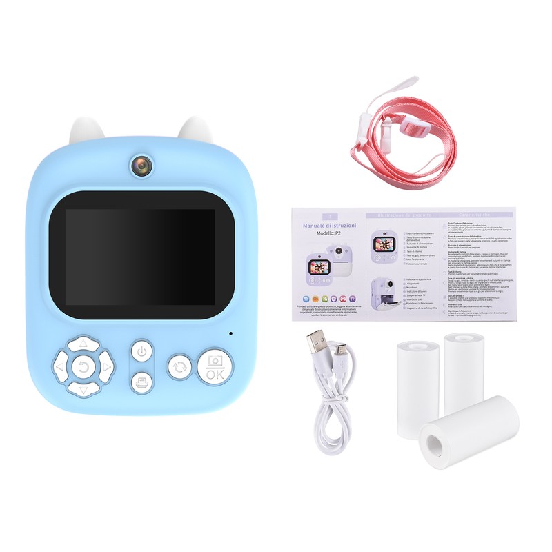 Andoer 3-in-1 Multifunctional Instant Camera Childeren's Instant Print Camera 2.4-inch