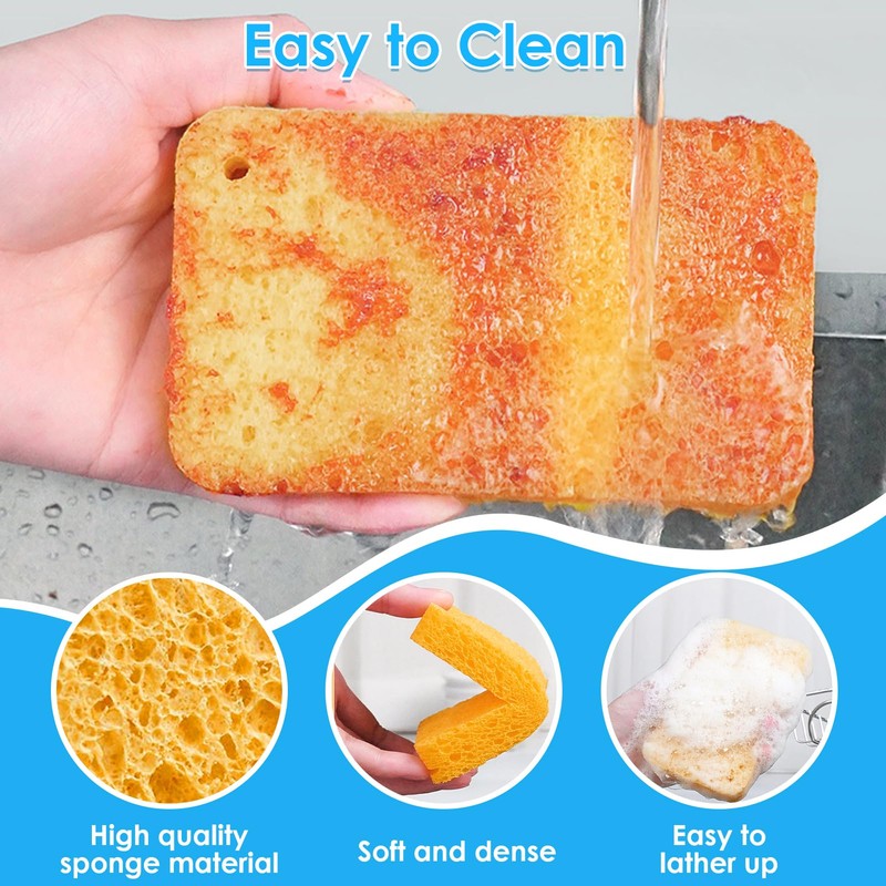 15 Pcs Pop-Up Washing Up Sponges Compostable Expanding Scratch-Free Absorbs