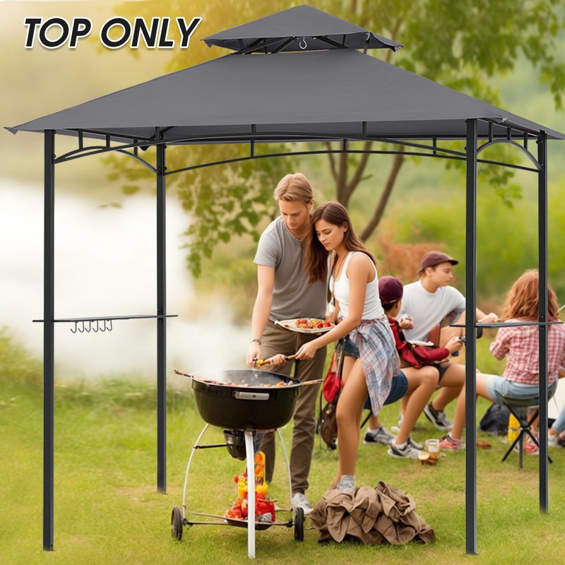 MASTERCANOPY Grill Gazebo Replacement Canopy Top for Model L-GG001PST-F (Gray)