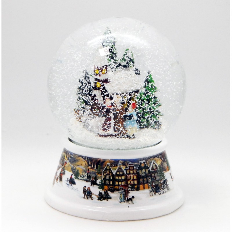 Nostalgie-Schneekugel Romantischer Winterspaziergang Spieluhr Winter Wonderland 10cm Durchmesser * 20224