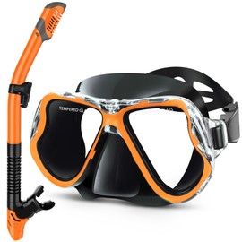 Greatever Dry Snorkel Set,Panoramic Wide View,Anti-Fog Scuba Diving Mask,Professional Snorkeling Gear for Kids