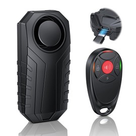 Onvian Bike Alarm Wireless Vibration Motion Sensor, Rechargeable Antitheft Bike Alarm, IP65 Waterproof Motorcycle Alarm with Remote, Bike Accessories, for Ebikes Bike Scooter Car