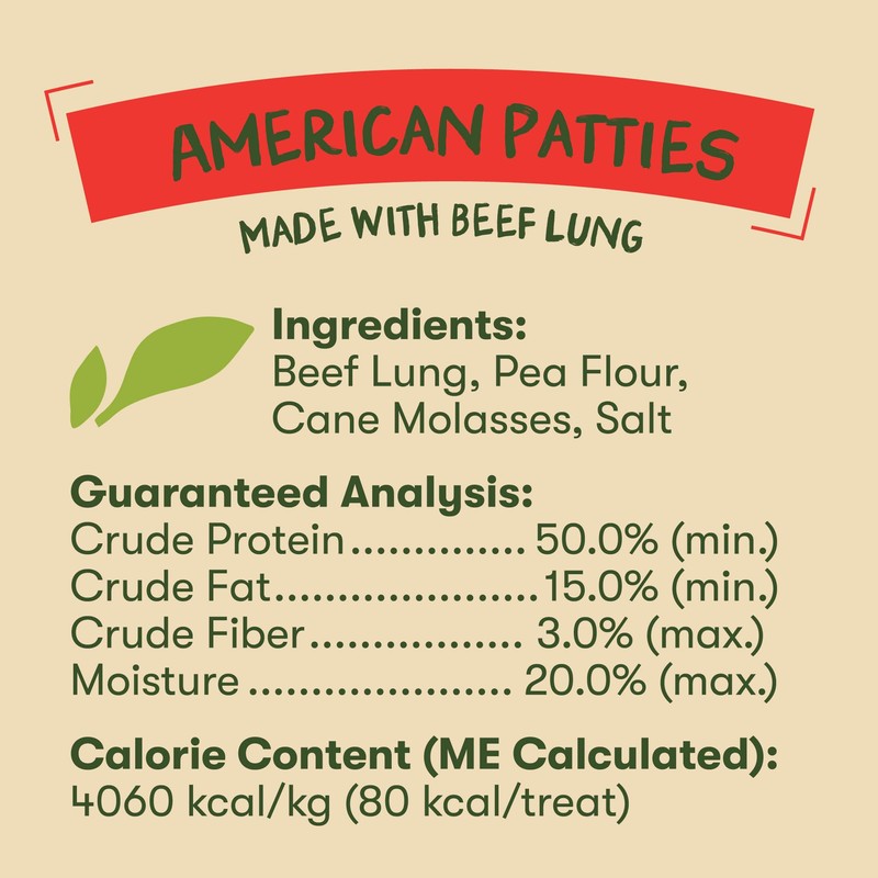 Pet 'n Shape All American Beef Lung Patties Dog Treats