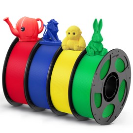 ANYCUBIC PETG Filament 1.75mm Bundle, 3D Printer Filament, Dimensional Accuracy +/- 0.02mm, Exceptional Toughness, 1KG Reusable Spool, 4KG Red+Green+Blue+Yellow