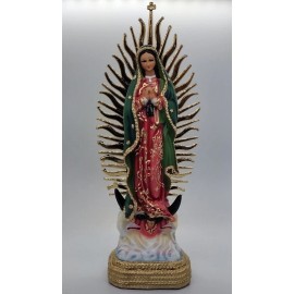 VIRGEN DE GUADALUPE EN RESINA DE 13 INCH / OUR LADY OF GUADALUPE STATUE 13 INCH
