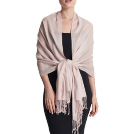EURKEA Women's Scarf Pashmina Silky Soft Shawls Wraps Stole for Evening, Wedding and Gift, Light Camel