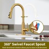 Tohlar Gold Touchless Kitchen Sink Faucet, Smart Bar Faucets with