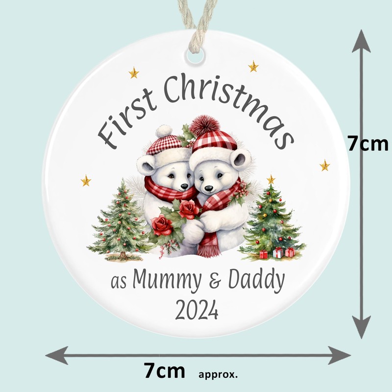 First Christmas as Mummy & Daddy Ceramic Ornament, Xmas Tree