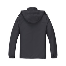 ELLSWOS Men's Waterproof Raincoat Lightweight Rain Jacket with Detachable Hood Softshell Windbreakerl for Hiking Travel