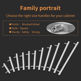 homdiy Kithen Cabinet Handles Brushed Nickel Drawer Pulls - HDJ22SN Cabinet Hardwrae 10 Pack 4in Hole Centers Door Handles for Kitchen Cabinets