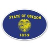 GT Graphics Oregon State Flag Oval - 5" Vinyl Sticker - for Car Laptop I-Pad - Waterproof Decal