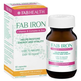 Fab Iron + Vitamin B Cmplex + Zinc 60 Capsules