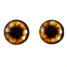 16mm Brown Teddy Bear Glass Eyes Cabochons for Fantasy Art Doll Taxidermy Sculptures or Jewelry Making Crafts Set of 2