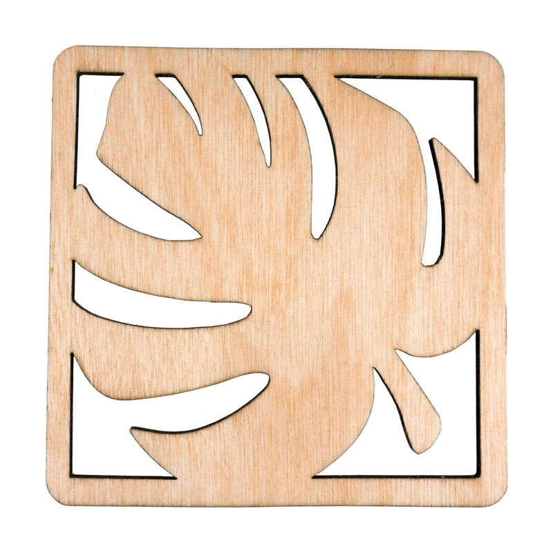 CHIC&CHARM Set of 8 Wooden Leaf Shaped Coasters - Perfect
