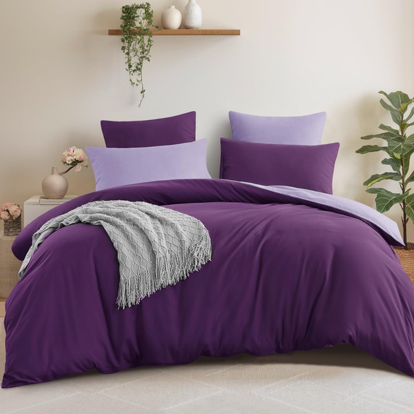 Aisbo Bed Linen 200 x 220 cm 3-Piece Purple/Lavender -