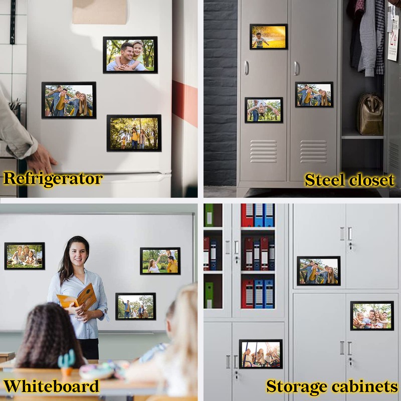 10 Pack 4"x6" Premium Super Slim Magnetic Picture Pockets Frames