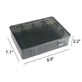 Vidifor 2 Pack Plastic Storage Organizer Box, Storage Container, Jewelry Organizer, Parts Storage Box with Dividers for Crafts, Beads, Buttons, Ornaments, Metal Parts, and More (12 Grids 2 Pack)