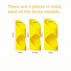 3-in-1 Insulation Pipe Cutter Tool Set - 3 Models (15/22/28mm) Foam Tube Cutting Fixture for HVAC, Plumbing, Home & Industrial Pipe Insulation - Heavy Duty Yellow