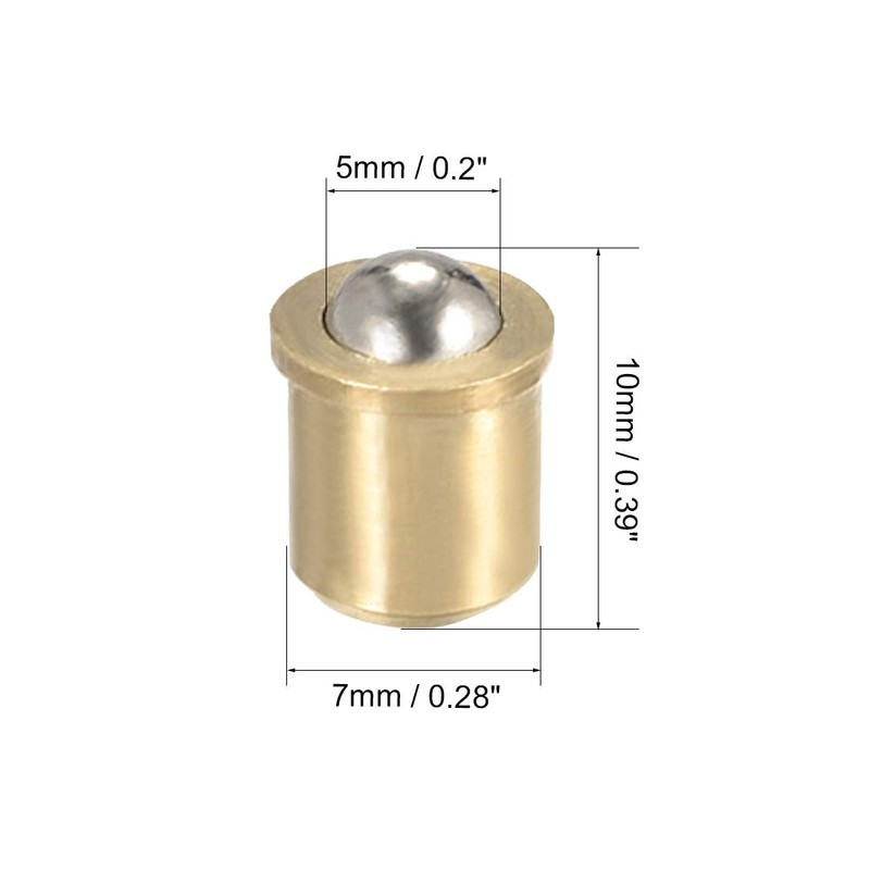 sourcing map Door Cabinet Closet Drawer 7mm Dia Brass Ball