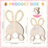 Ouvibor 2 Pcs Easter Wood Bunny Table Decor, Wood Bean