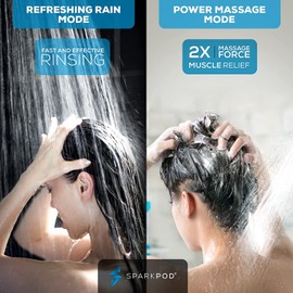 SparkPod 6-Function High Pressure Handheld Shower Head - 6" Wide Angle for Smooth Rinsing - Made for Every Mood - Tool Free Installation - Luxury Design (6 Function, Matte Black) - Built to Last