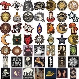 50Pcs Mysterious Celestial Stickers Pack, Graffiti Anime Stickers for Laptop, Kindle, Journal, Scrapbook, Suitcase, Computer, Water Bottle, Skateboard, Notebook, Waterproof Decals for Teens Adults