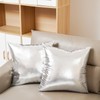 Poise3EHome Silver Throw Pillow Covers,Pack of 2 18x18 inch Shiny