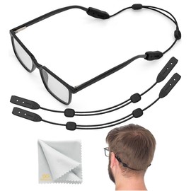 SIGONNA Glasses Strap Eyeglass Holder Band - No Tail Sunglasses Strap Sports for Men Women - Adjustable Eyeglasses Strap Lanyard 13” M - Anti Slip Eye Glasses Holders Around Neck Head 2 Pcs