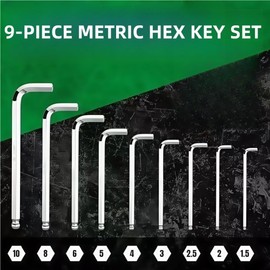 PTSZNGS 9-Piece Hex Key Allen Wrenches Sets, Allen Key Set with Folding Case, Portable Ball-End and Flat-End Hex L-Shaped Wrench for Precision Repair Work