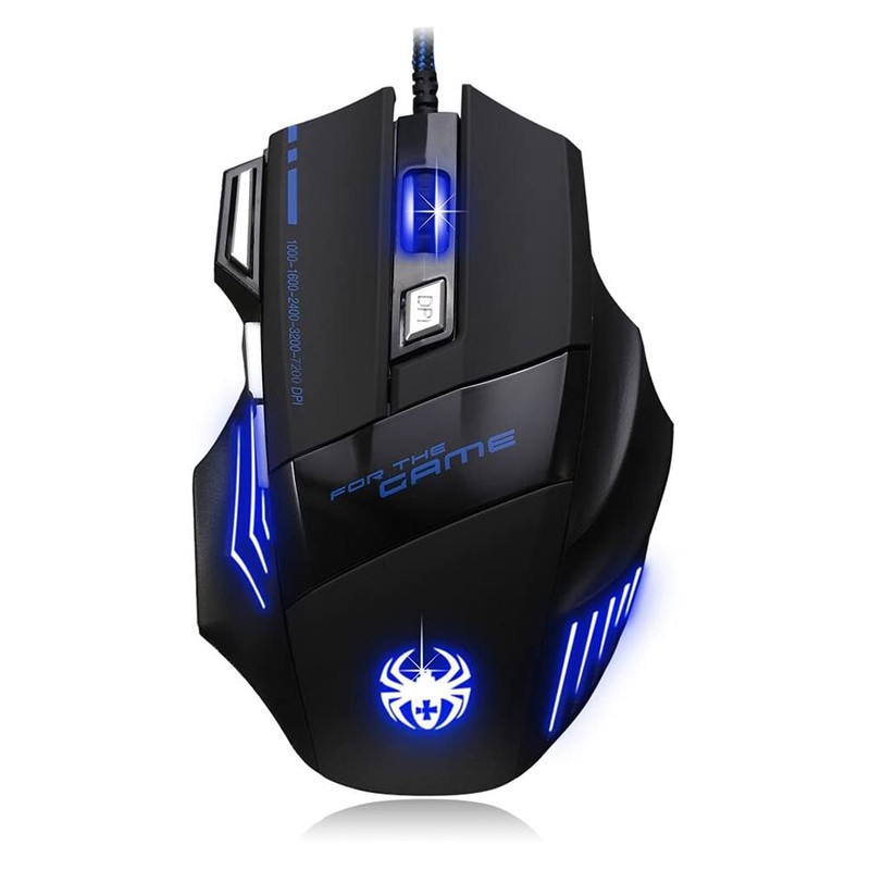 Zelotes Ergonomic 7200 DPI LED Optical Wired Gaming Mouse Mice
