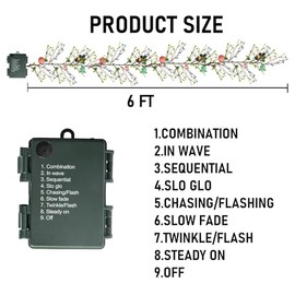 NEROSUN Guirnalda de huevos de Pascua de 6 pies, guirnalda iluminada con 20 luces LED con 8 modos, guirnalda de Pascua artificial para interiores y exteriores, hogar, chimenea, fiesta, decoración de puerta