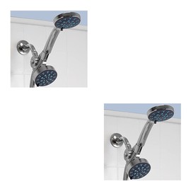 Sunbeam Pure Paradise 3.75 in. Amazing Fixed and Handheld Shower Head 5 Function Dual Shower Massager with 5 FT Hose, Chrome (2)