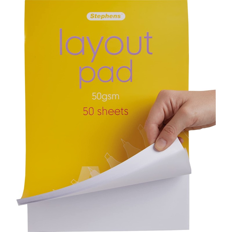 Stephens Layout Pad A4 50gsm 50 Sheets, Ideal For Sketch,
