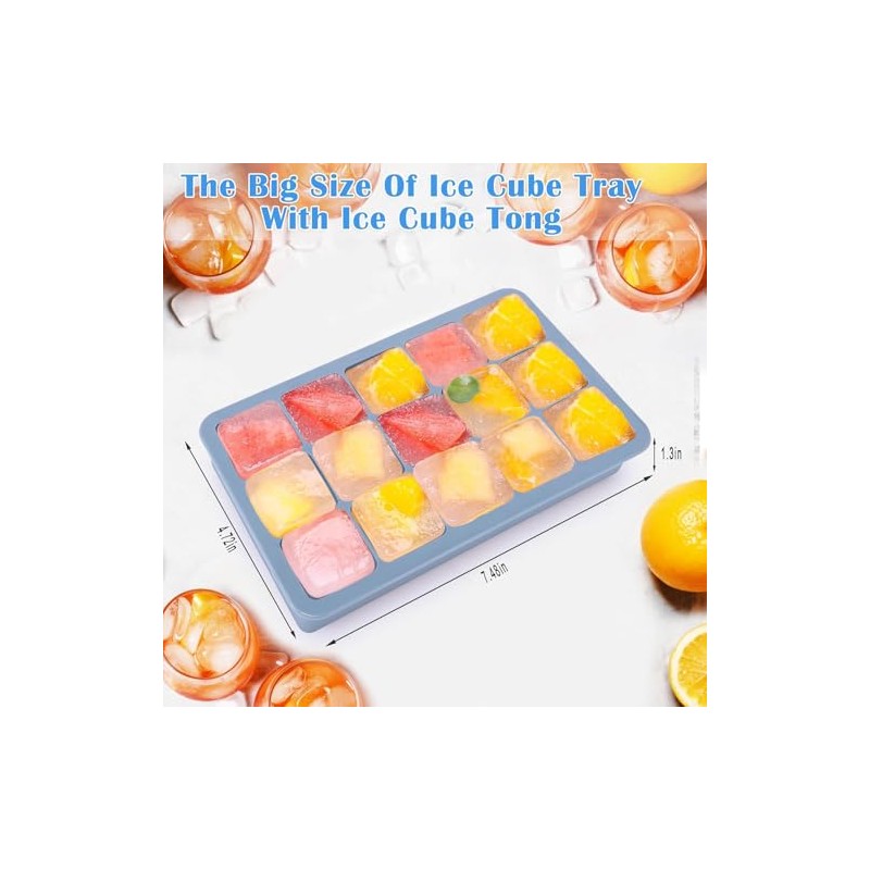 Bandejas Para Cubitos de Hielo, JASUVII Molde para Cubitos Silicona,