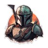 SW Mandalorian Explosion Sticker Decal Notebook Car Laptop 5.5"x5.5" (Color)