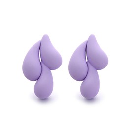 RUOFFETA Acrylic Waterdrop Earrings for Women, Colorful Cute Teardrop Stud Earrings Lightweight Trendy Jewelry(Lavender)