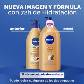 NIVEA Loción corporal de manteca de cacao para piel seca con ácido hialurónico, 33.8 onzas