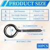 30PCS Eyelet Screws, 30mm Eyed Screw Hook Self Tapping Screws