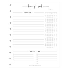 BetterNote Keeping Track Refill Pages for Discbound Notebook, Habit Tracker, Fits Disc TUL, Daily Weekly To Do, Happy Planner, ARC, Levenger Circa, Talia (Modern- 6 months, 11-Disc, 8.5"x11")