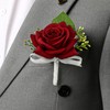 Pack of 2 Red Rose Wrist Corsage and Boutonniere Set