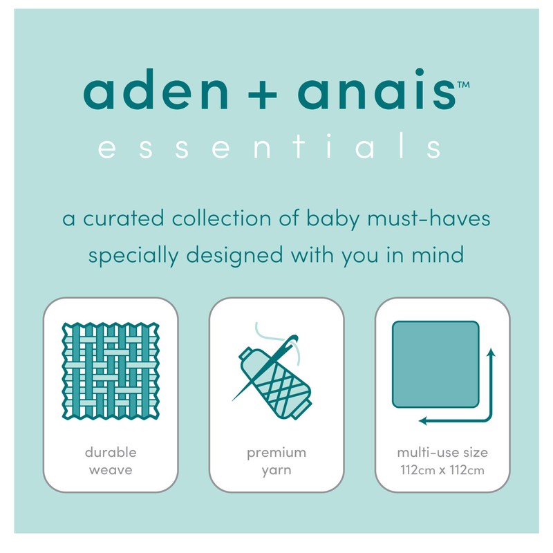 aden + anais essentials Washcloth Set, Super Soft 100% Cotton