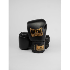 METAL BOXE Thai Leather Boxing Gloves Series Black/Gold 10 oz